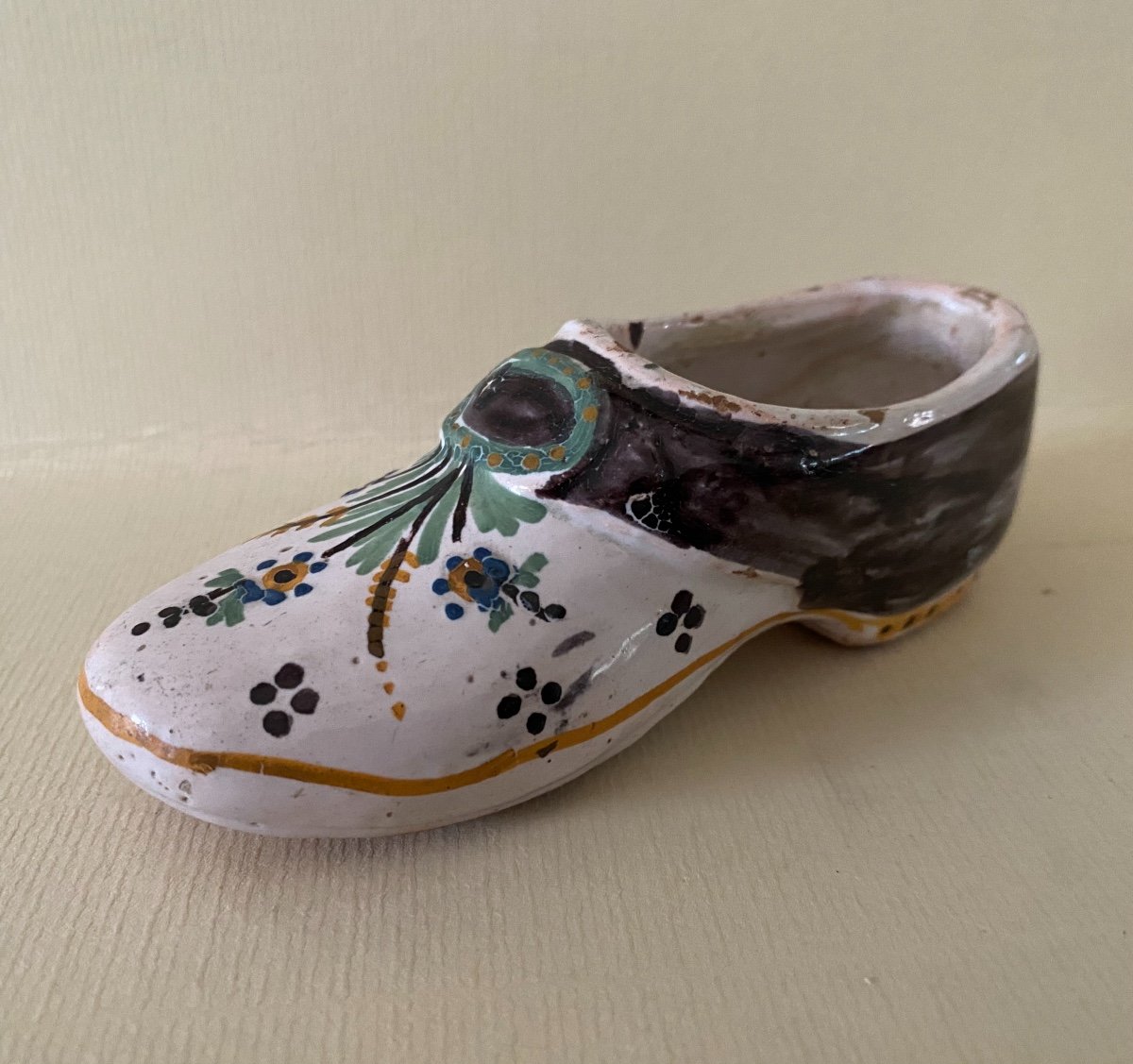 Shoe, Clog, Earthenware, Nevers, 18th Century