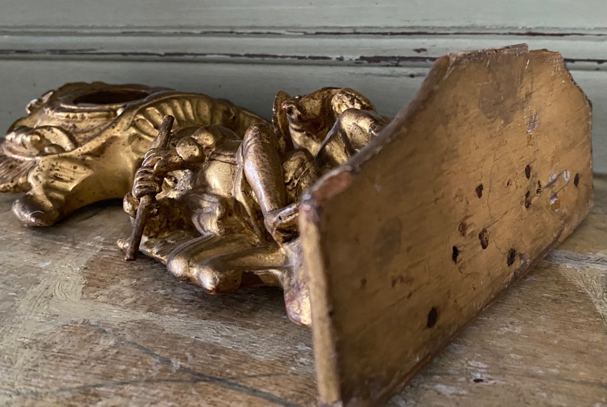 Gilded Wood, Watch Holder, 18th Century-photo-2