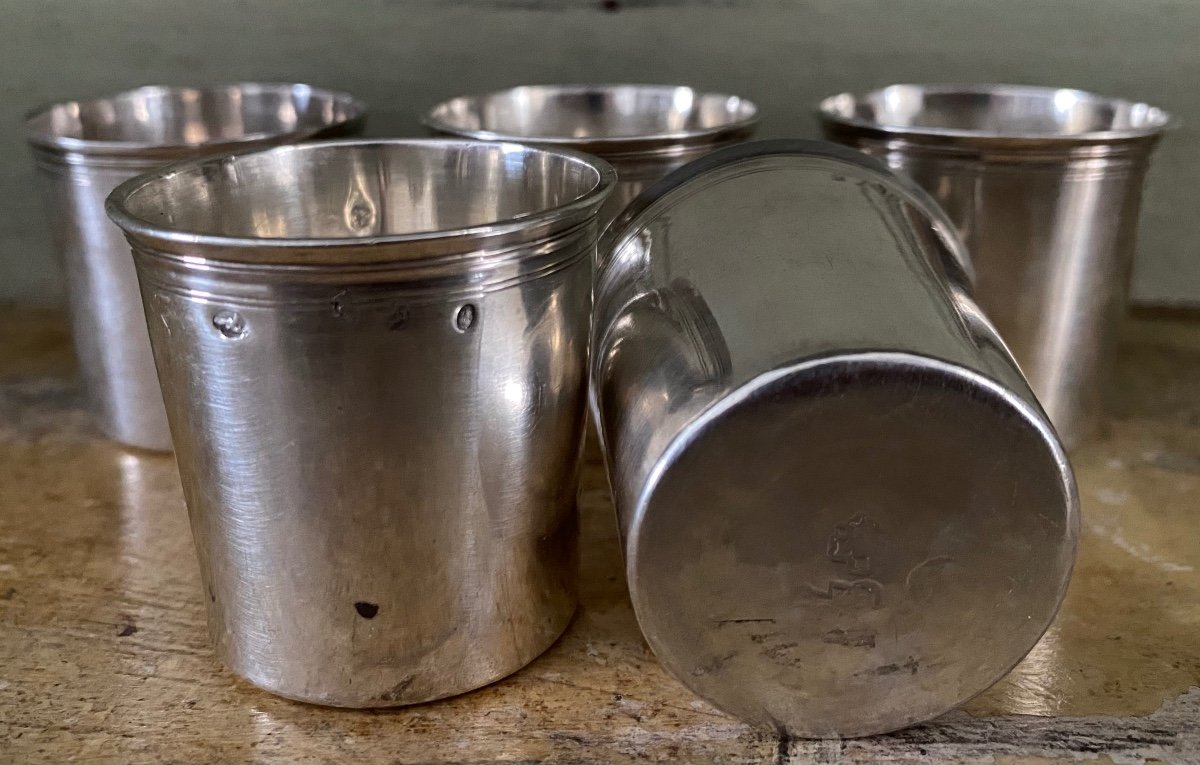 Alcohol Goblets, Silver, Paris XVIIIth-photo-2