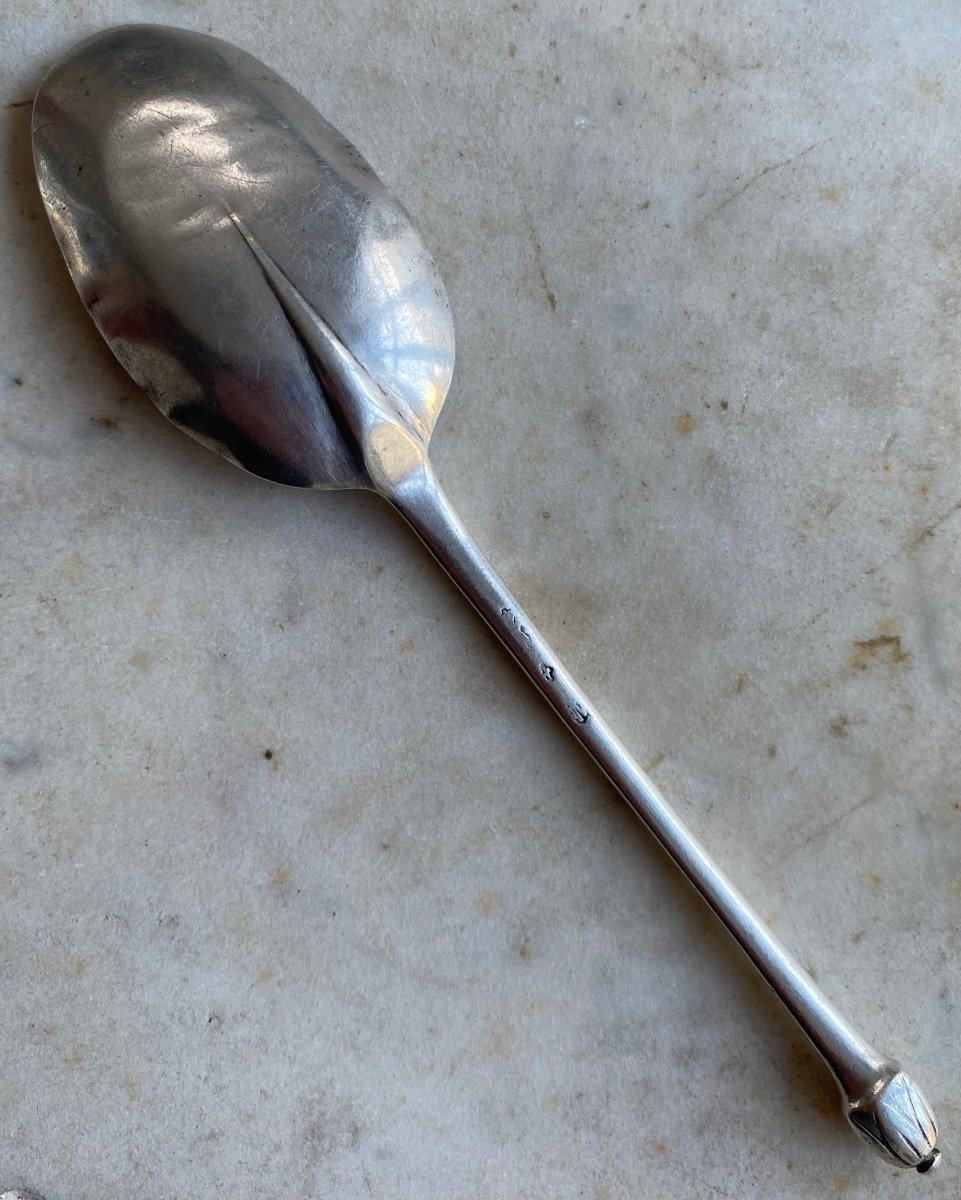 Museum, Small Spoon, Rat Tail, Silver, Late 17th Century-photo-3