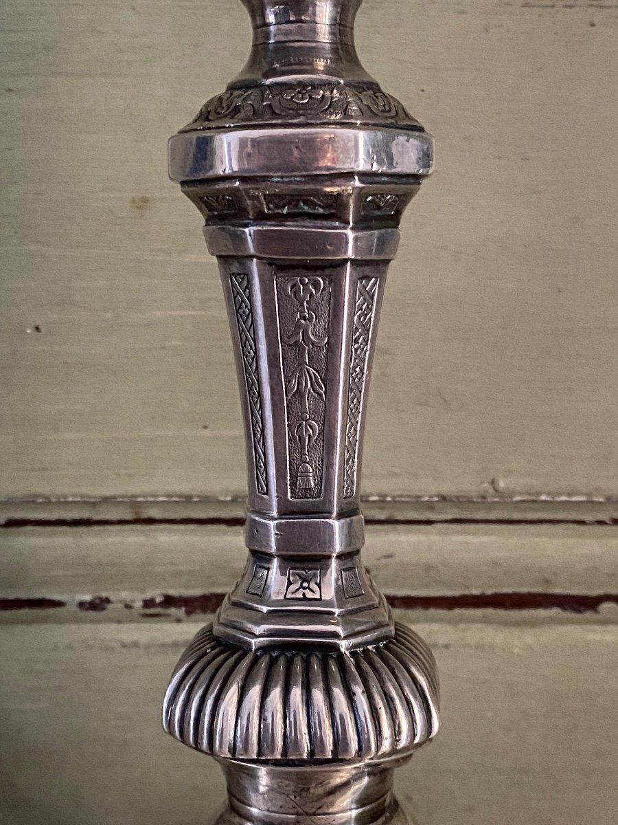 Torch, Candlestick, Silver, Coat Of Arms, Paris, 1704-1712-photo-4