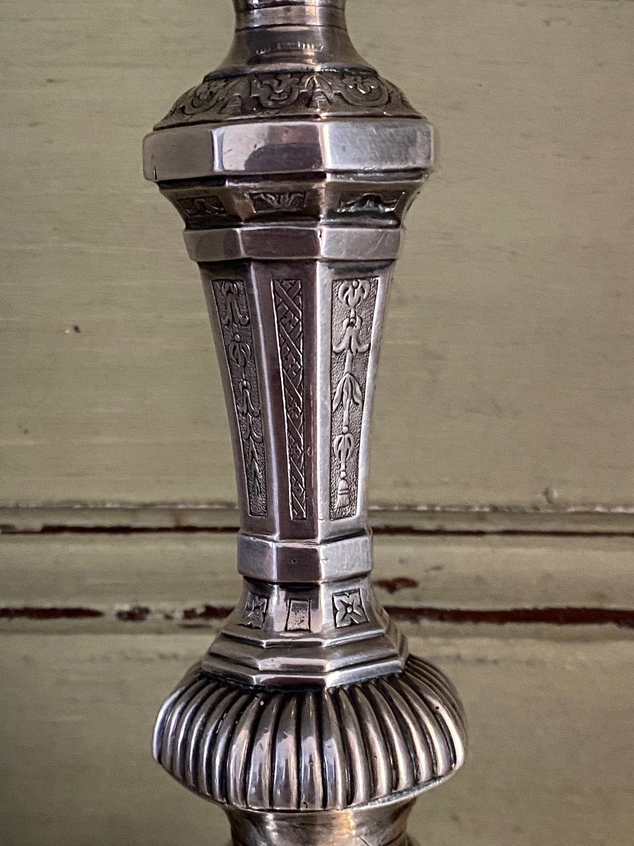 Torch, Candlestick, Silver, Coat Of Arms, Paris, 1704-1712-photo-1