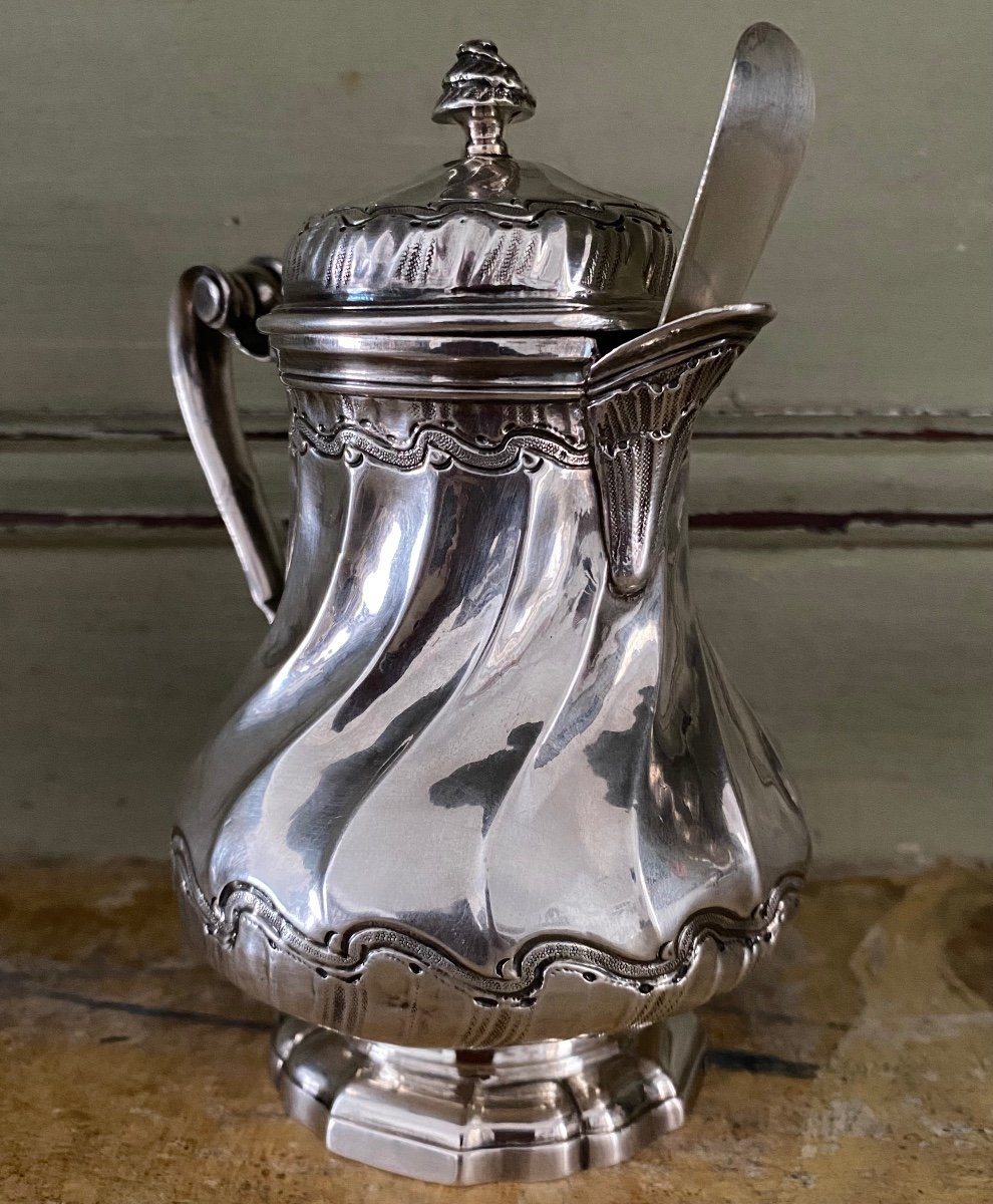 Mustard Pot, Creamer, Silver, Twisted Ribs, Paris, 18th Century-photo-7