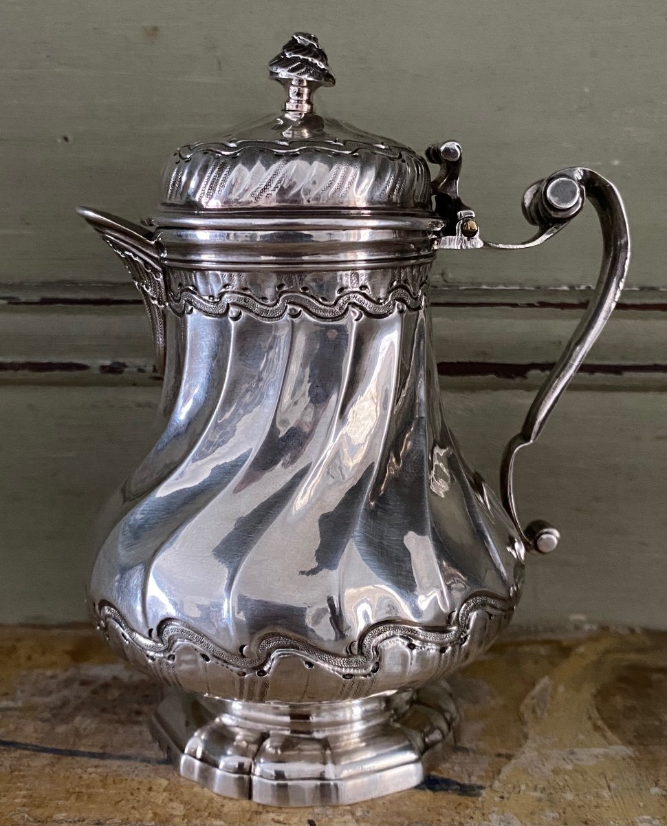 Mustard Pot, Creamer, Silver, Twisted Ribs, Paris, 18th Century