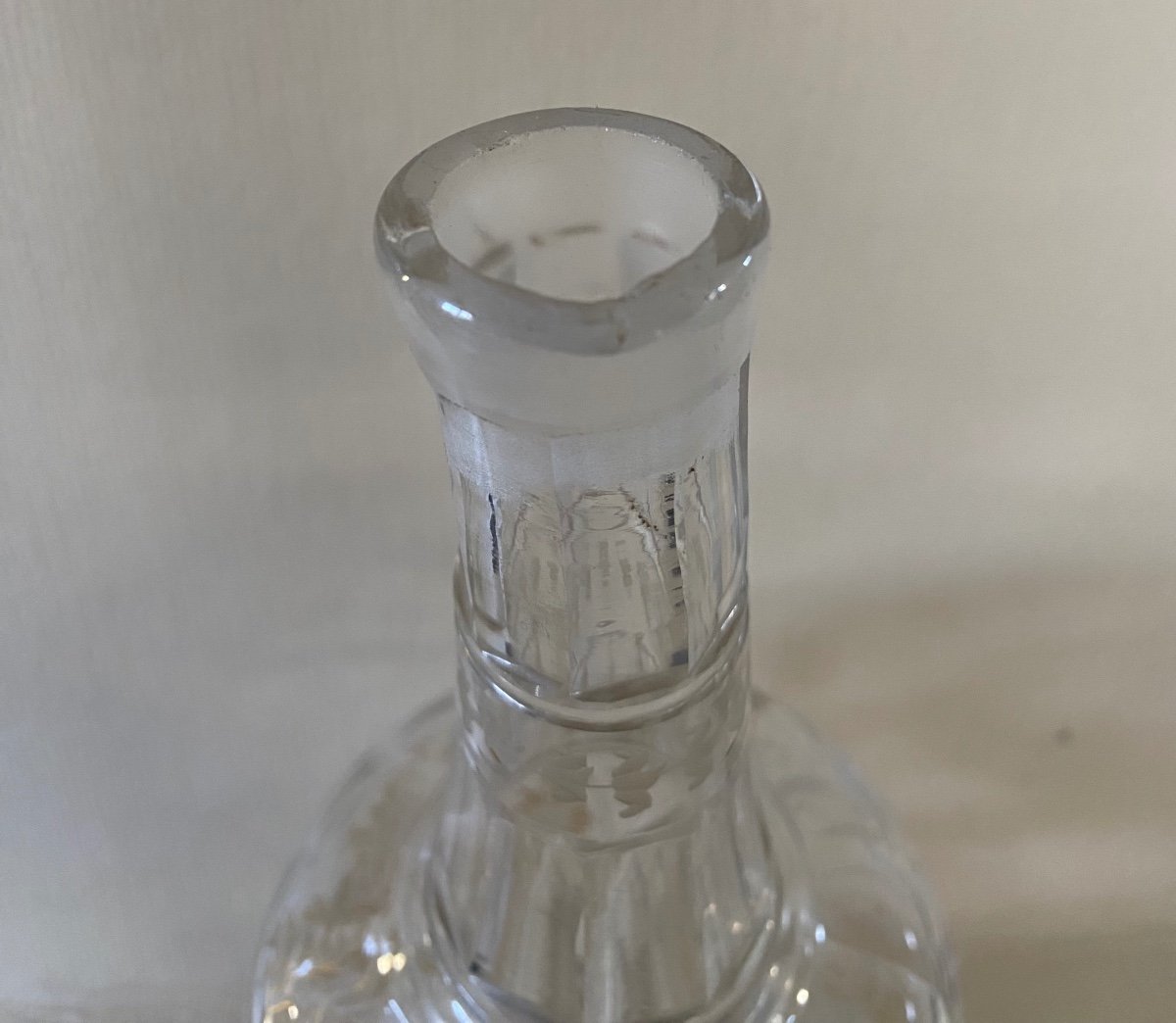 Paire de Burettes, Flacons, Carafes, Verre Gravé, XVIIIè-photo-2