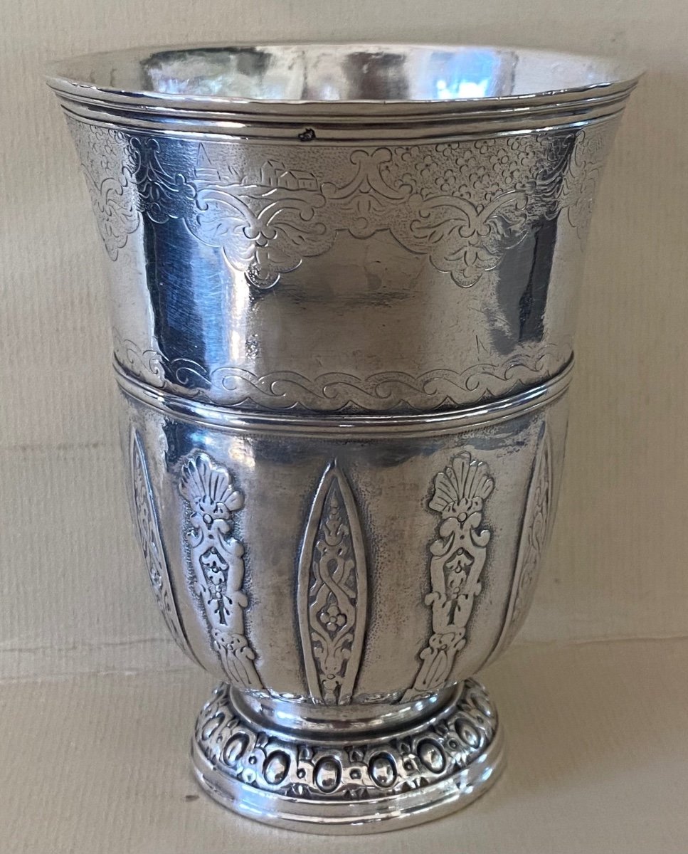 Appliqued Cup, Silver, Engraved, Paris, 1739-photo-2