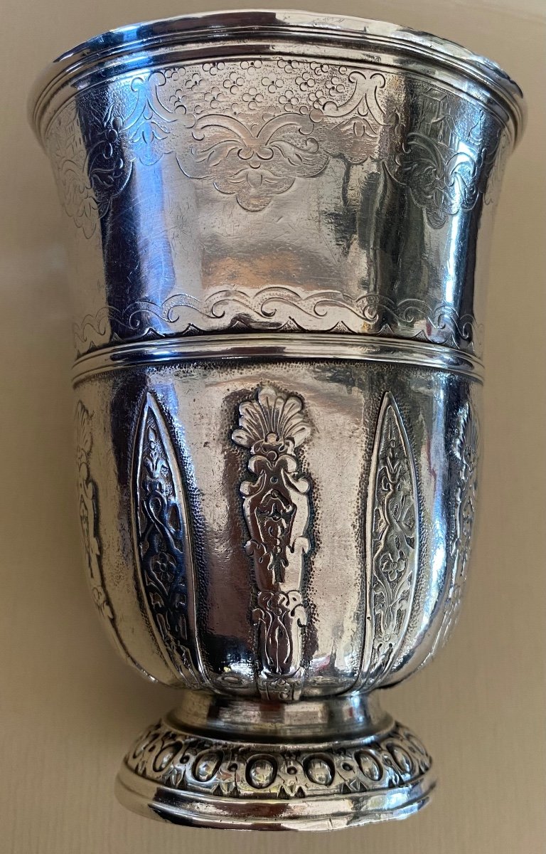 Appliqued Cup, Silver, Engraved, Paris, 1739-photo-4