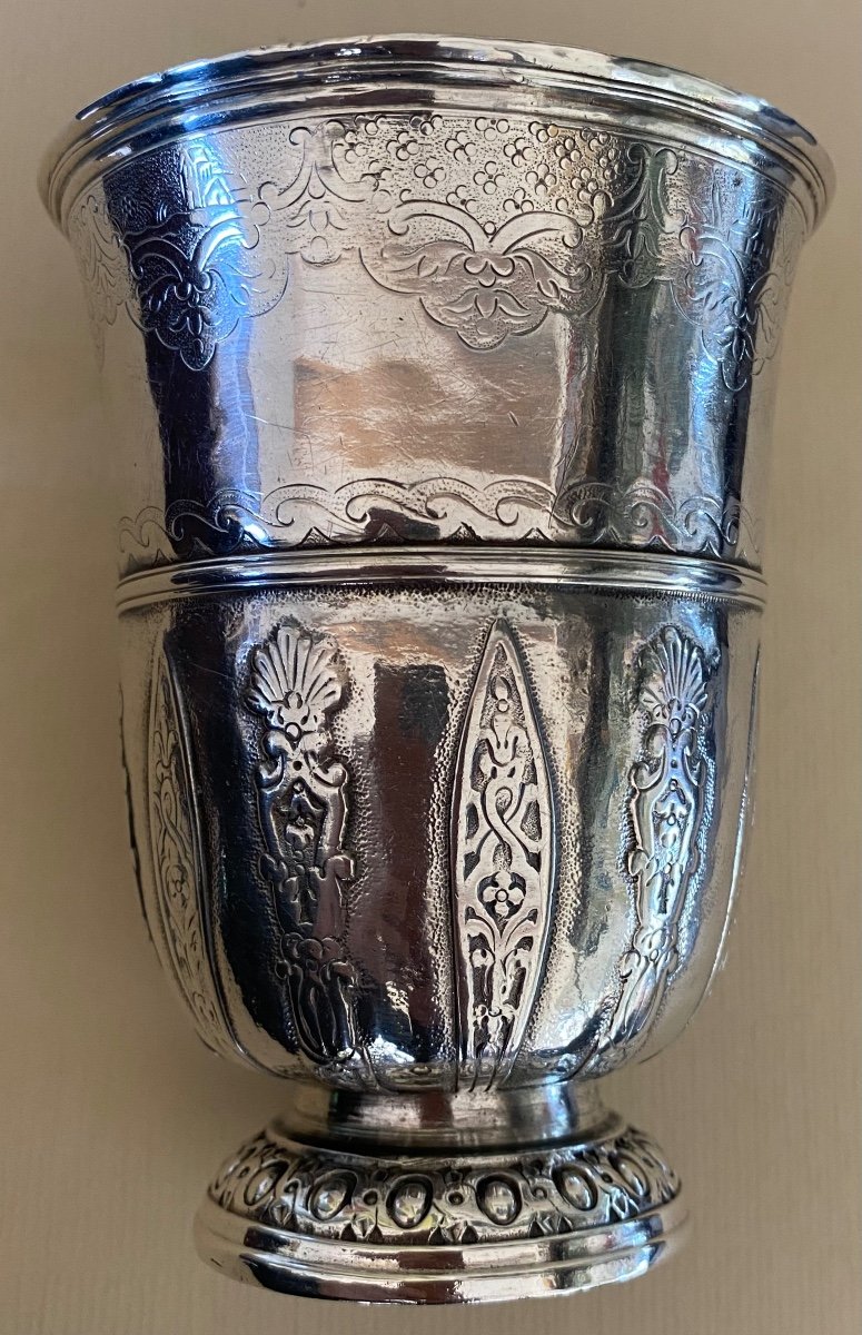 Appliqued Cup, Silver, Engraved, Paris, 1739-photo-6