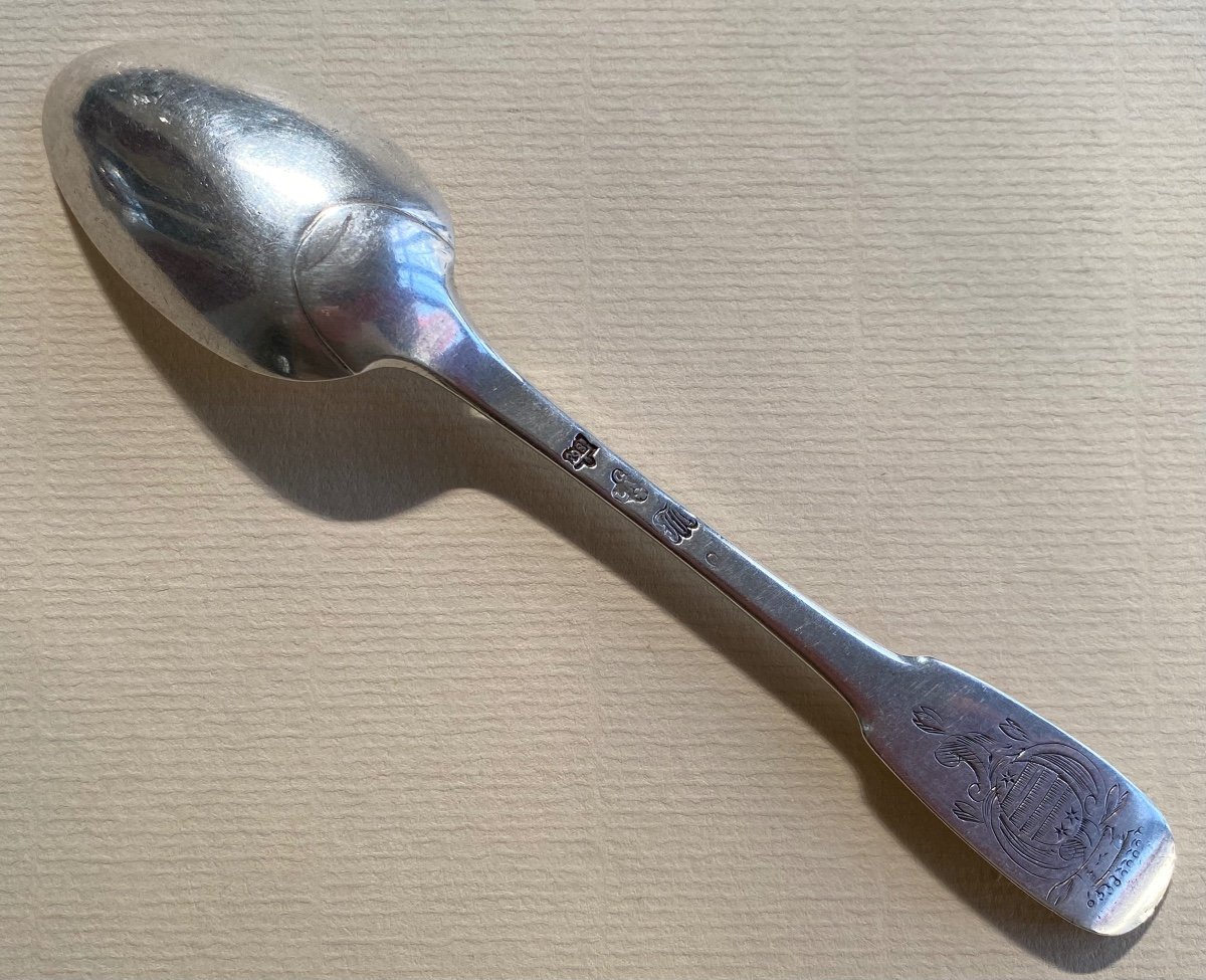 Montauban, Small Spoon, Teaspoon, Silver, Coat Of Arms, 1786-photo-2