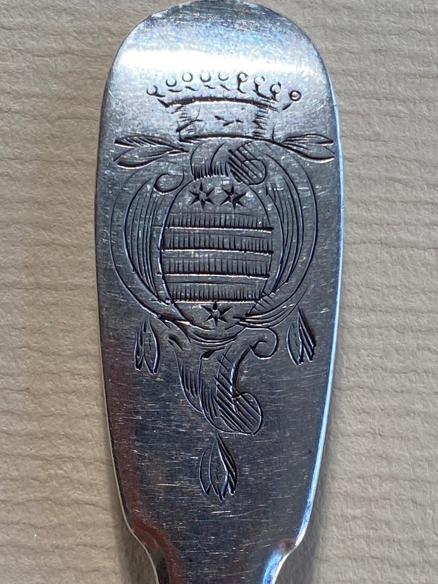 Montauban, Small Spoon, Teaspoon, Silver, Coat Of Arms, 1786-photo-3