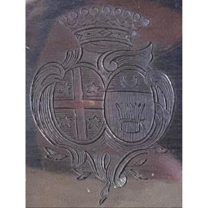 Refresher, Alcohol, Plated Metal, Silver, Coat Of Arms, Eighteenth