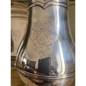 Ewer, Basin, Silver, Coat Of Arms, Paris, XVIIIth