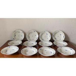 Arras, 12 Plates, Table Service, Soft Porcelain, XVIIIth
