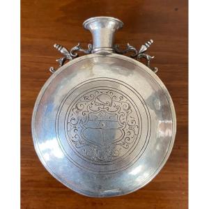 Gourd, Engraved Silver, Coat Of Arms, Italy, 16th