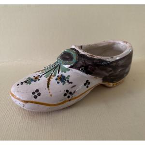 Shoe, Clog, Earthenware, Nevers, 18th Century