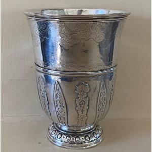 Appliqued Cup, Silver, Engraved, Paris, 1739