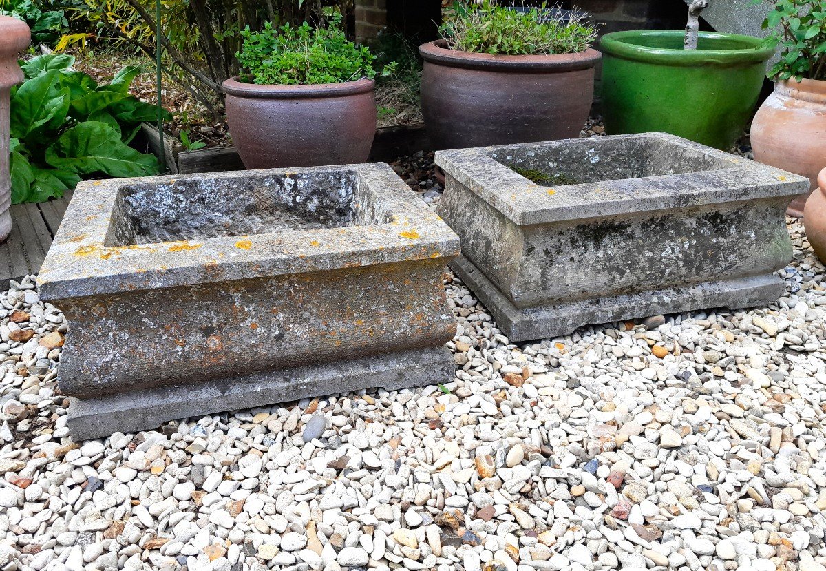 Pair Of 19th Century Stone Planters