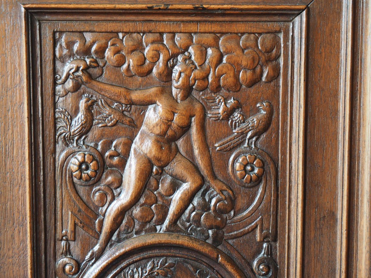 Small Renaissance Period Cabinet With 10 Allegories-photo-4