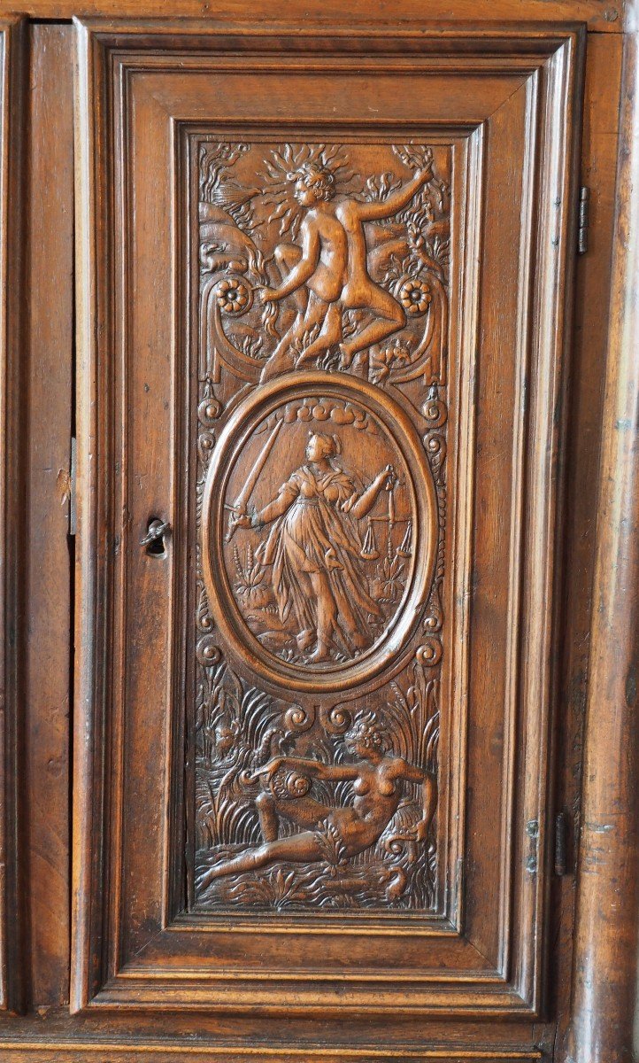 Small Renaissance Period Cabinet With 10 Allegories-photo-7