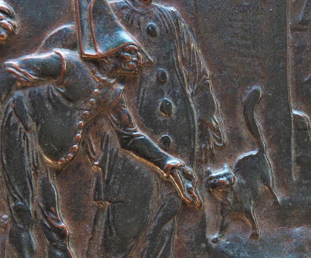 Commedia Dell Arte Bronze Bas Relief-photo-2