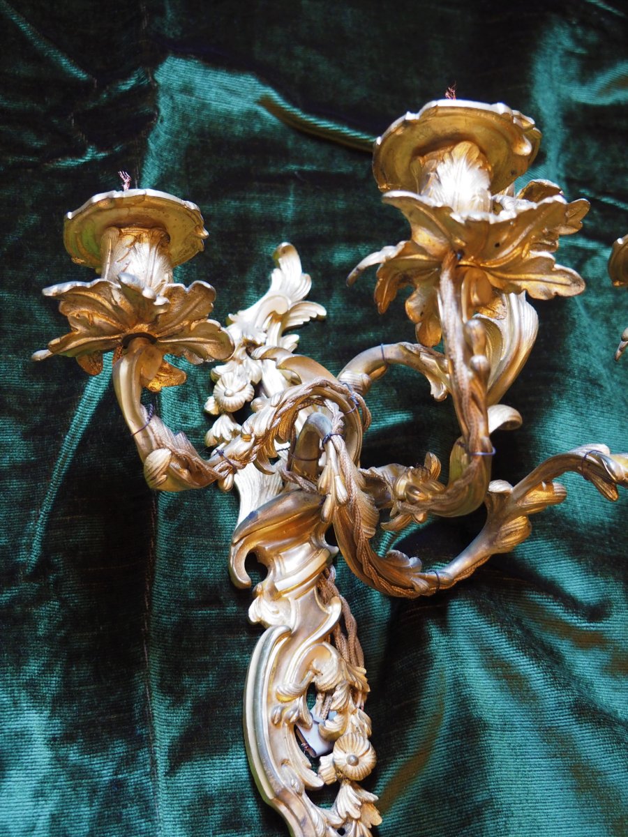 Paire d'Appliques Epoque Louis XV-photo-4