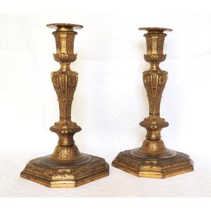 Pair Of Louis XIV Period Candlesticks