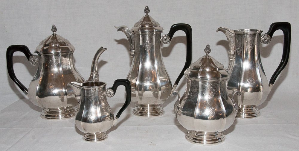 Service 5 Pieces In Sterling Silver Auguste Leroy Late Nineteenth