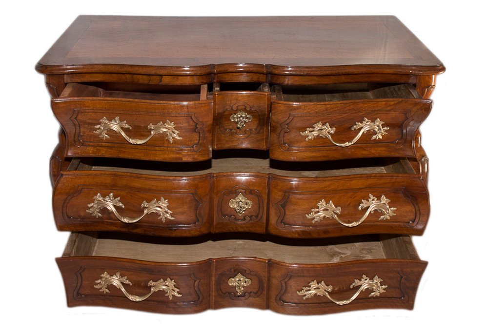 Bordelaise Chest Of Drawers In Walnut Louis XV Period-photo-1