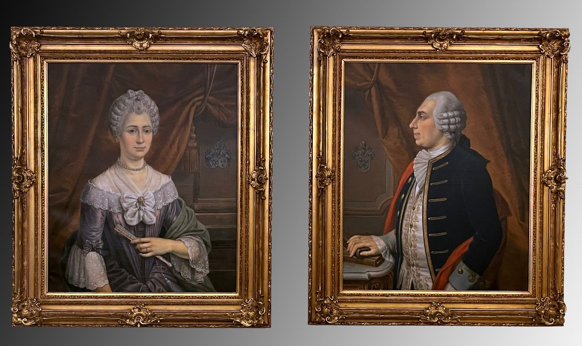 Pair Of Large Portraits Nineteenth Century