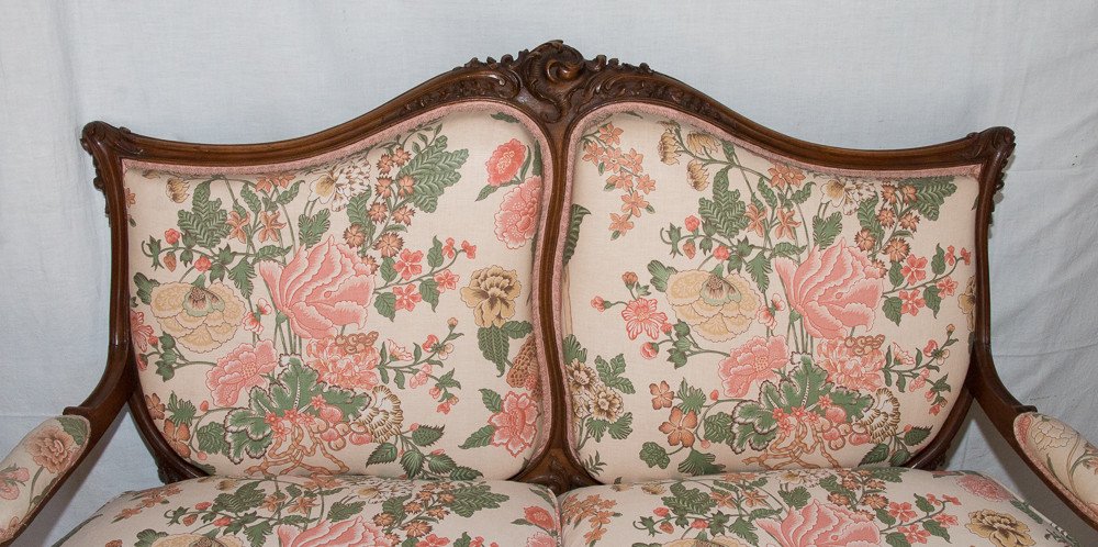 Louis XV Style Bench Late Nineteenth Century-photo-2