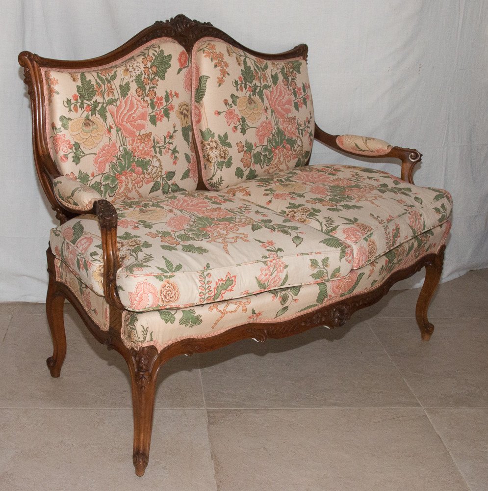 Louis XV Style Bench Late Nineteenth Century-photo-4