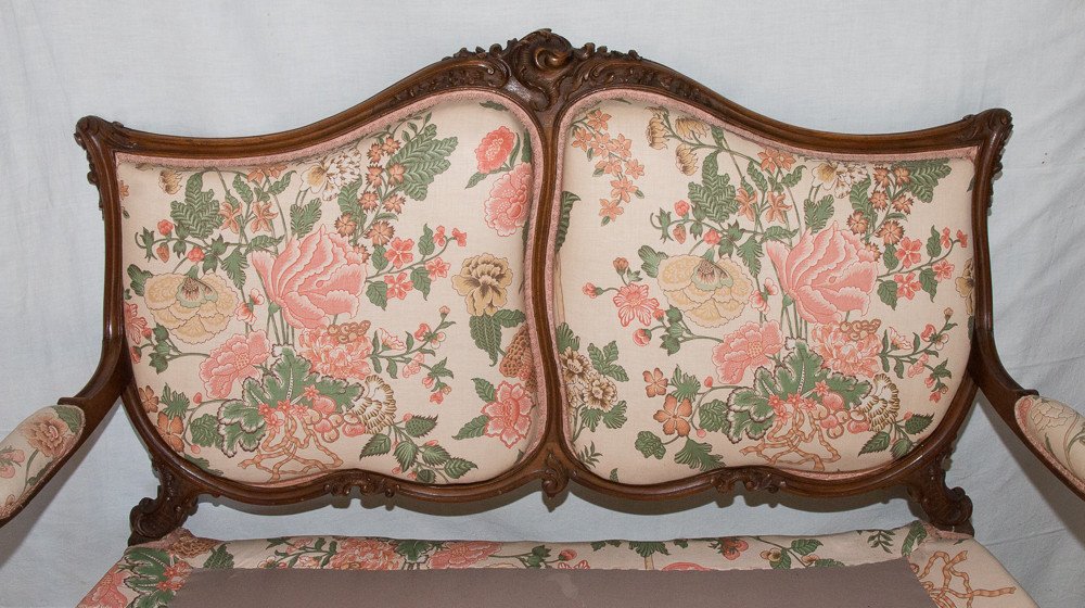 Louis XV Style Bench Late Nineteenth Century-photo-5