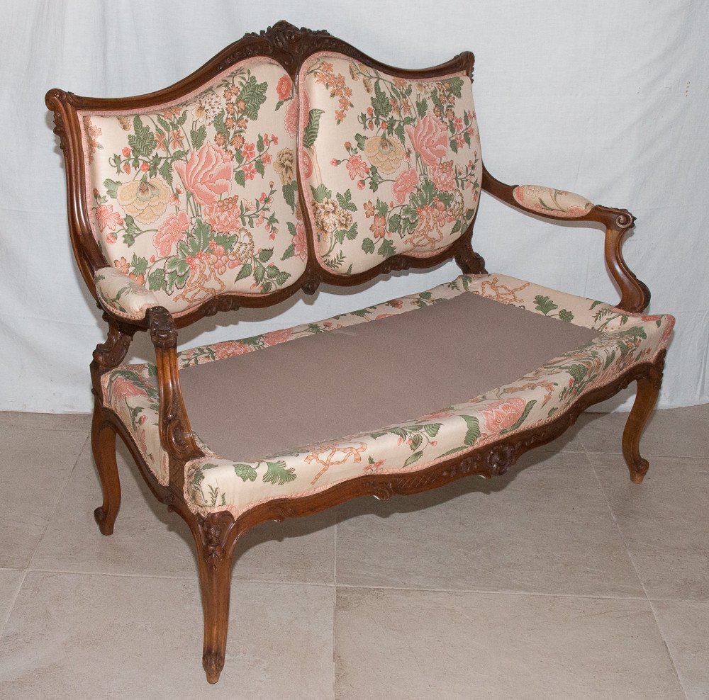 Louis XV Style Bench Late Nineteenth Century-photo-7