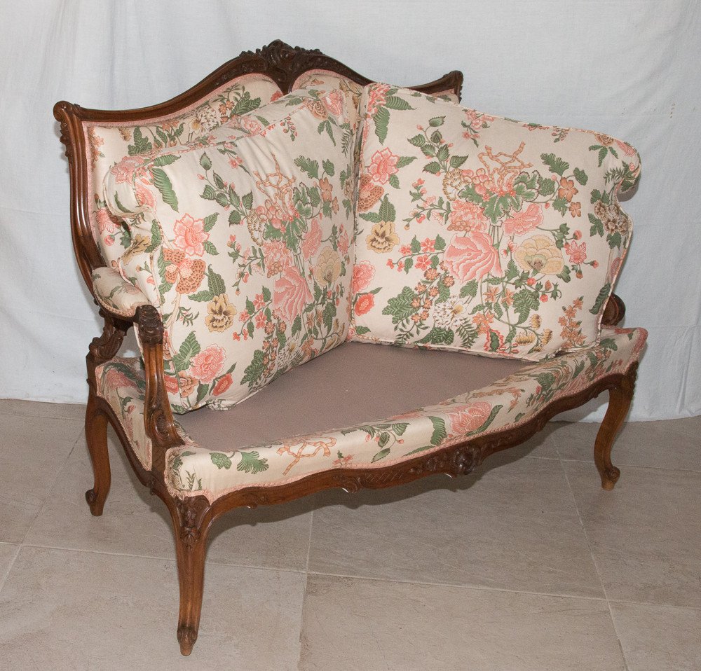 Louis XV Style Bench Late Nineteenth Century-photo-8