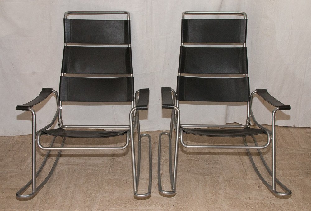 Paire de fauteuils à bascule Marcel Breuer 1950-photo-6