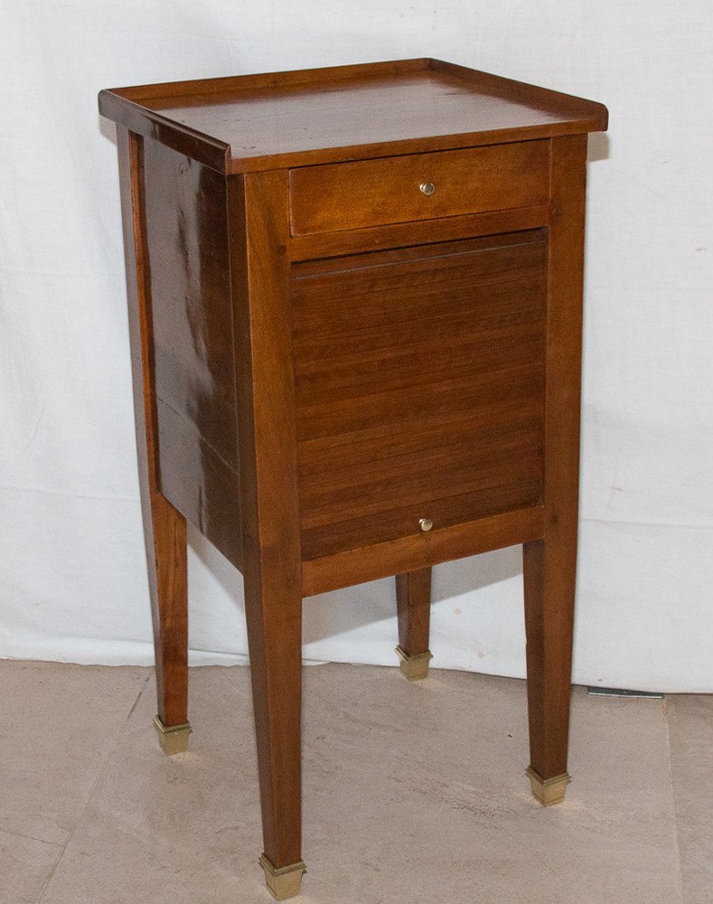 Bedside With Curtain In Walnut Directoire Period Late Eighteenth-photo-4