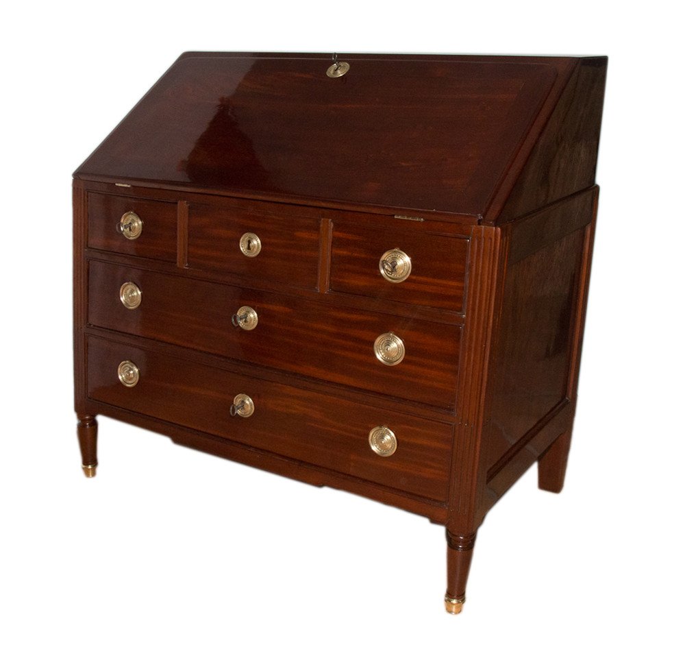 Louis XVI Mahogany Scriban Commode-photo-4