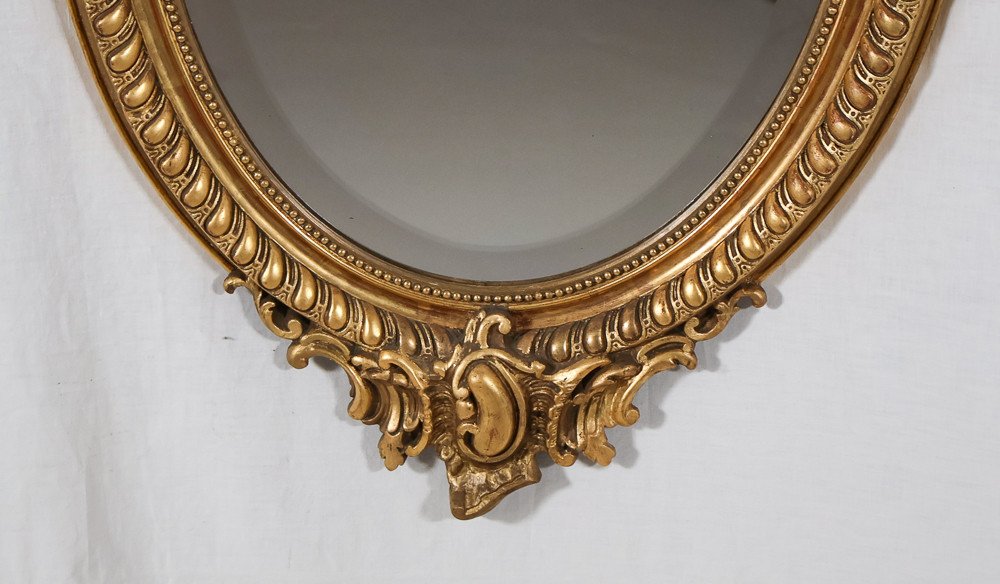 Miroir Ovale Doré époque Napoléon III-photo-4