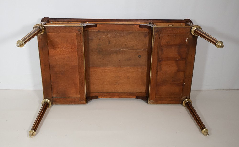 Louis XVI Style Flat Desk With Zippers Late 19th Century-photo-7