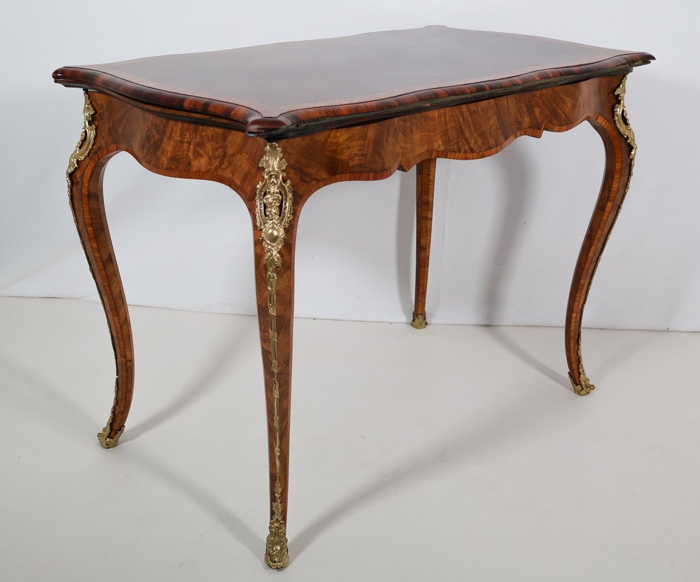 Table à Jeux En Ronce De Noyer Edwards Et Roberts Circa 1890-photo-4