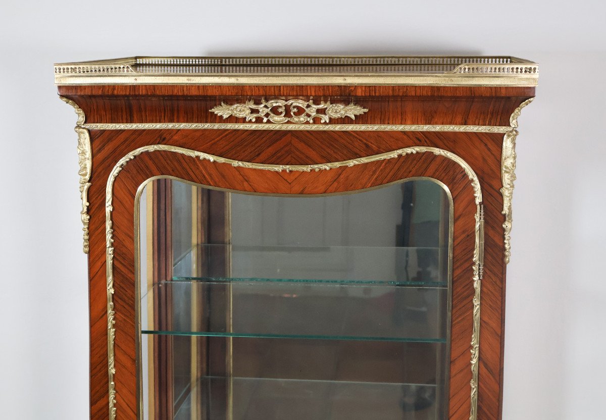 Showcase In Rosewood Marquetry Napoleon III Period-photo-3