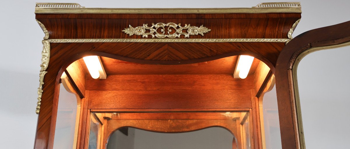 Showcase In Rosewood Marquetry Napoleon III Period-photo-1