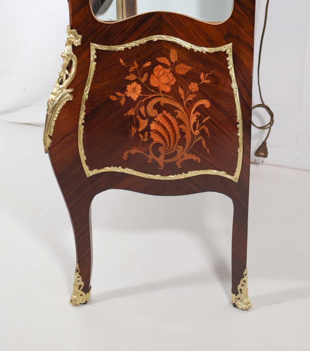 Showcase In Rosewood Marquetry Napoleon III Period-photo-4