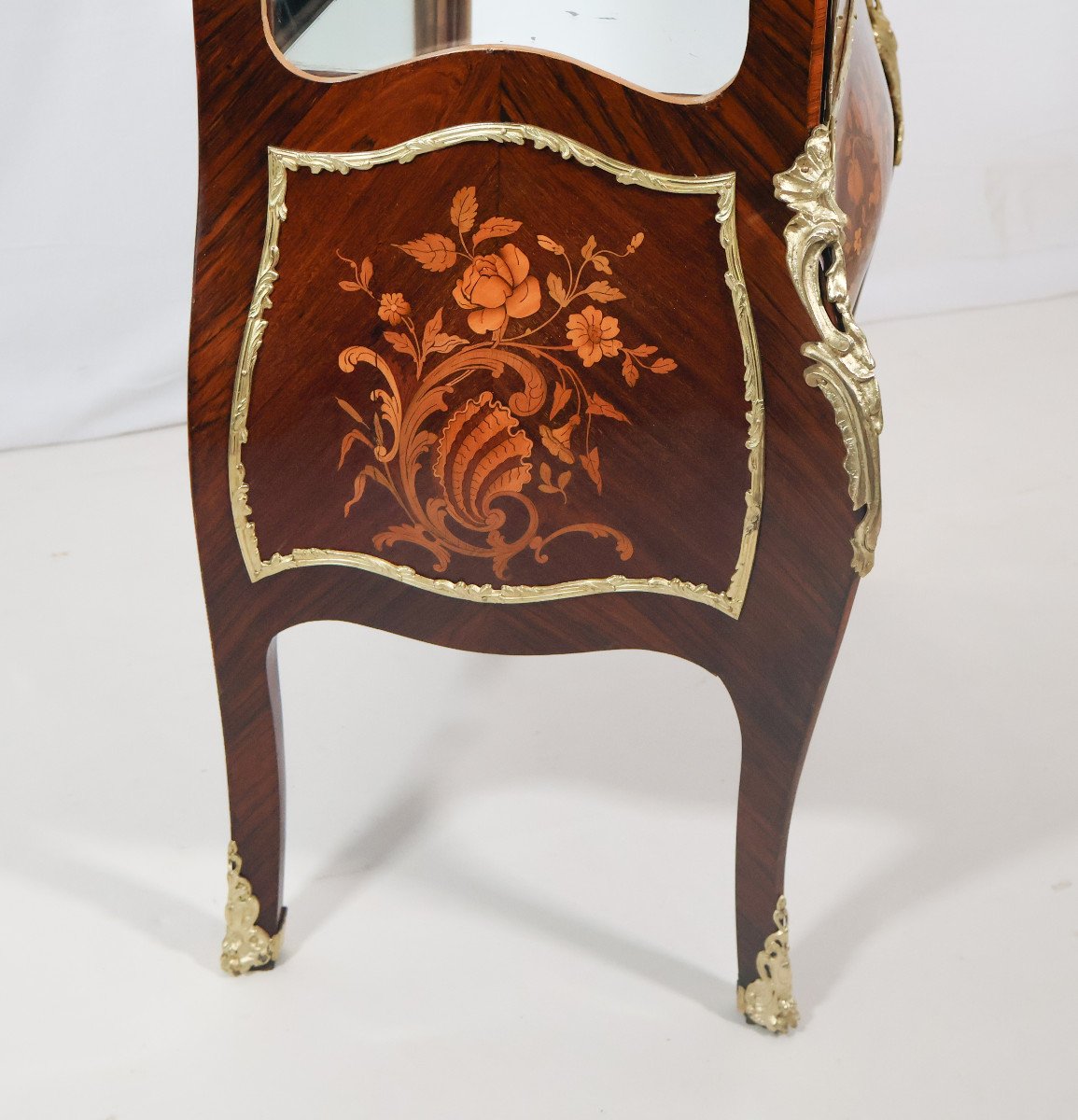 Showcase In Rosewood Marquetry Napoleon III Period-photo-5