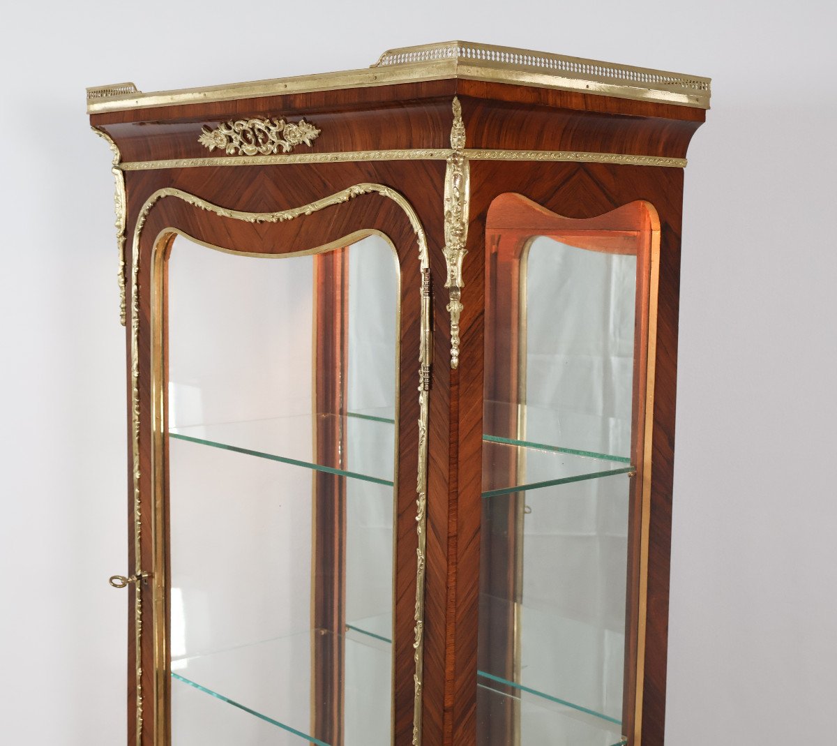 Showcase In Rosewood Marquetry Napoleon III Period-photo-8