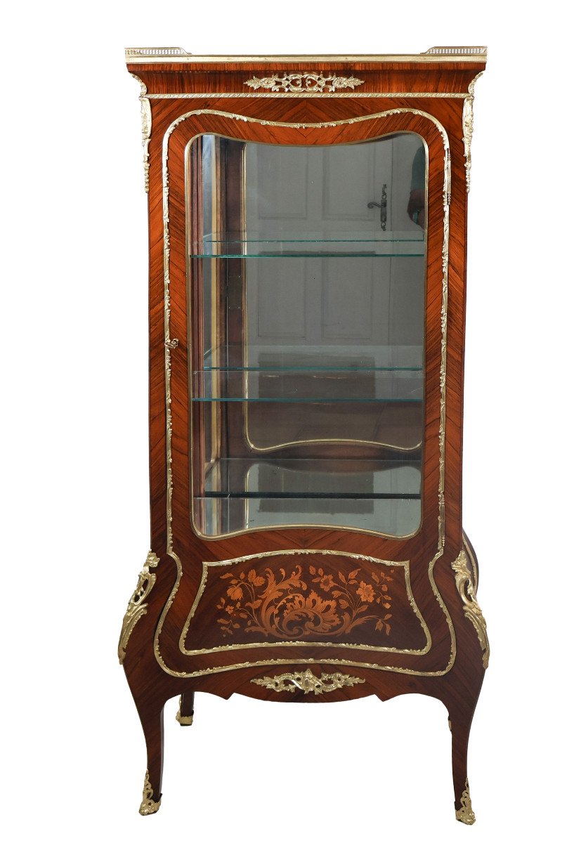 Showcase In Rosewood Marquetry Napoleon III Period