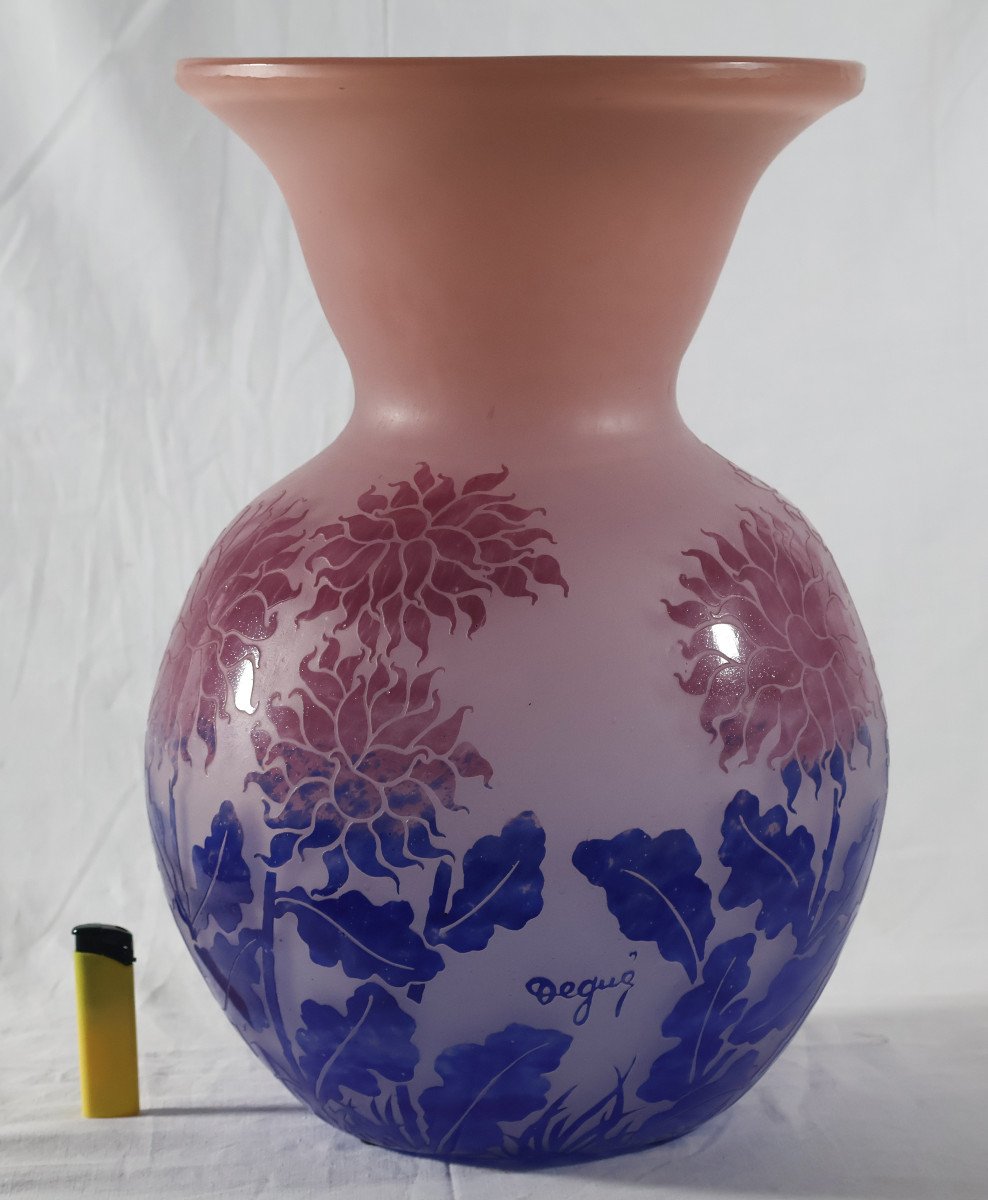 Large Ball Vase Signed Degue Art Deco Period 