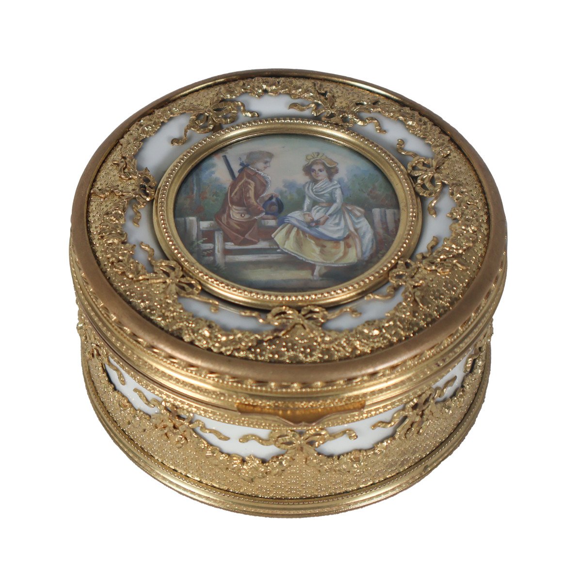  Porcelain And Pomponne Jewelry Box, Late 19th Century-photo-8