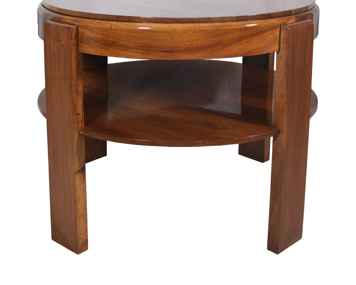  Solid Walnut Pedestal Table, Art Deco Period-photo-3