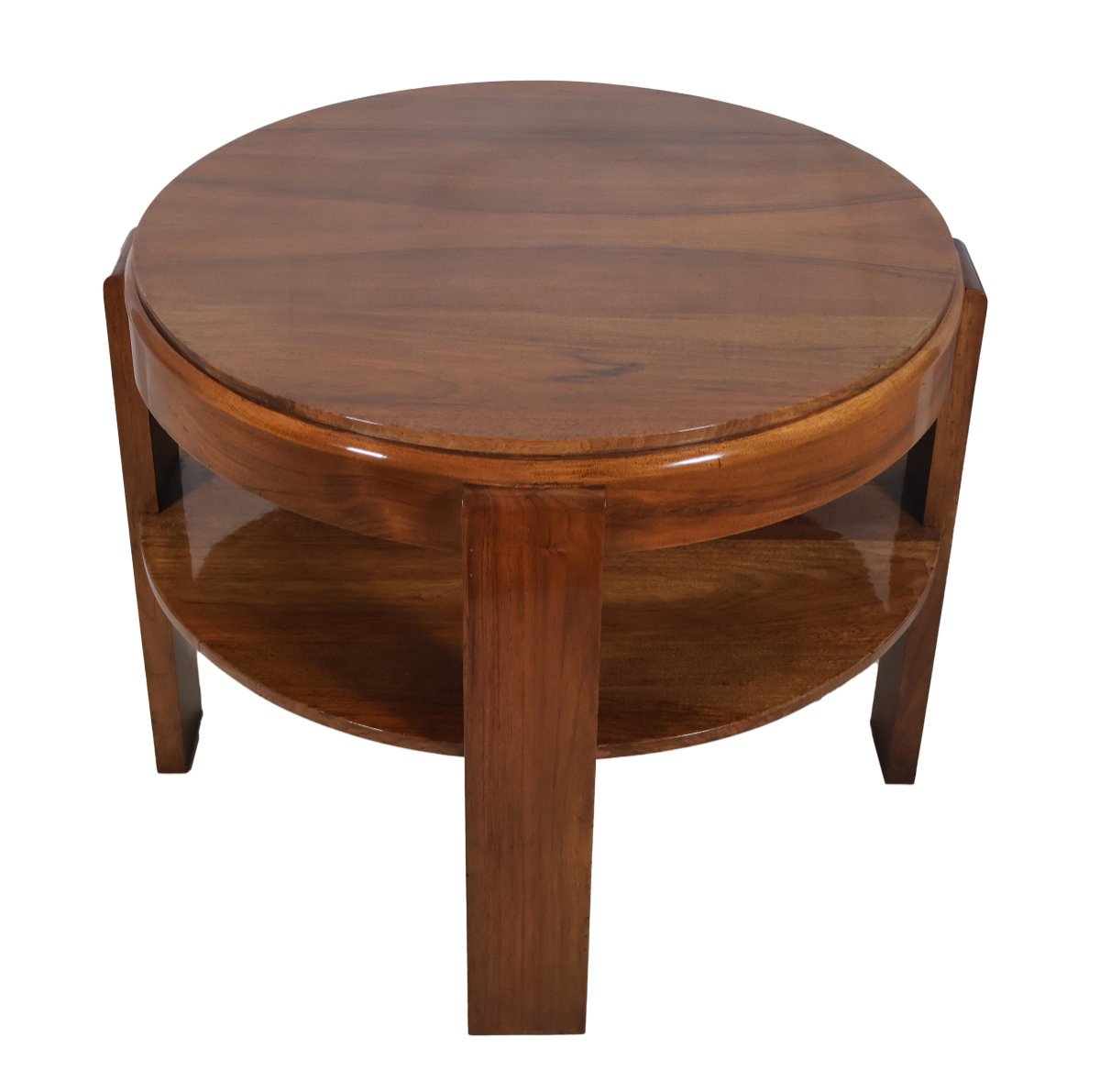  Solid Walnut Pedestal Table, Art Deco Period-photo-1